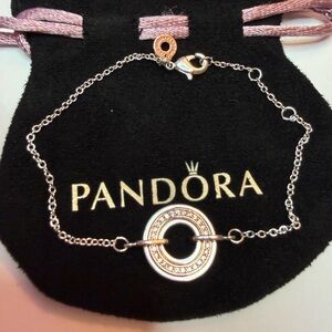 Signature Two Two-tone Logo & Pavé Chain Bracelet 18 cm